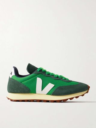 Veja + Rio Branco Leather-Trimmed Suede and Alveomesh Sneakers