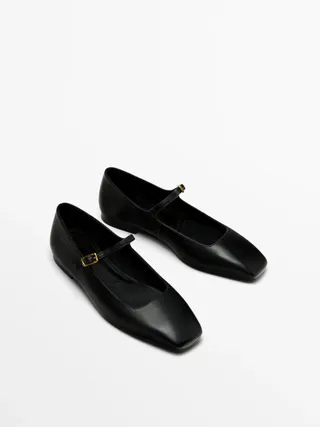 Massimo Dutti + Ballet Pumps with Buckle