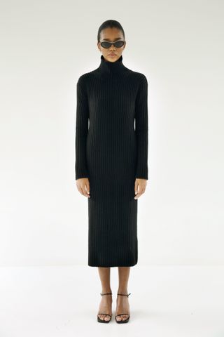 Almada Label + Sue Rib Knit Dress, Black