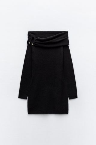 Zara + Draped Knit Mini Dress
