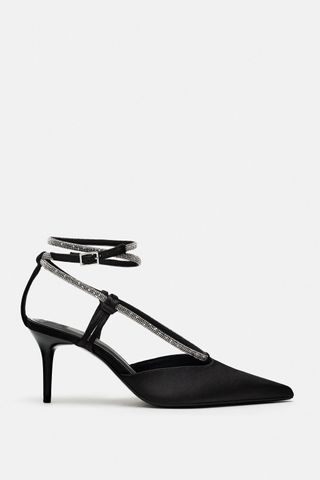 Zara + Rhinestone Strappy Heels