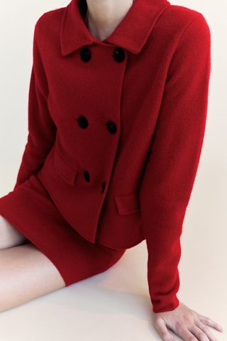 Zara + 100% Wool Double Breasted Blazer