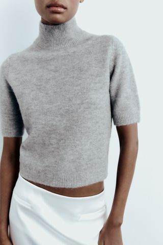 Zara + Knit Mock Neck Sweater