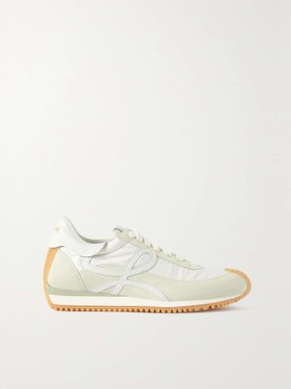 Loewe + Flow Logo-Appliquéd Shell, Leather and Suede Sneakers