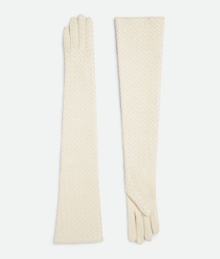 Bottega Veneta + Leather Intrecciato Long Gloves