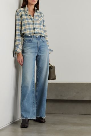 Frame + + Net Sustain Le Jane High-Rise Wide-Leg Jeans