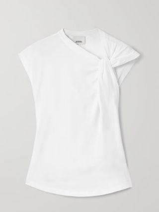 Isabel Marant + Nayda Knotted Cotton-Jersey Top