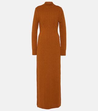 Dries Van Noten + Teagan Cable-Knit Wool Maxi Dress