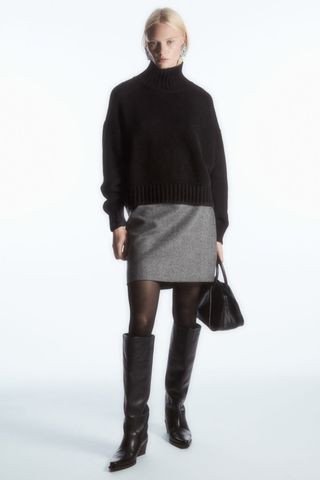 COS + Wool-Jacquard Mini Skirt