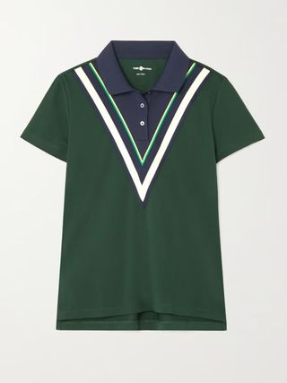 Tory Sport + Striped Piqué Polo Shirt