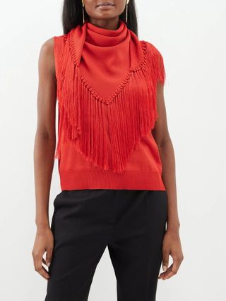 Another Tomorrow + Fringe-Scarf Tank Top
