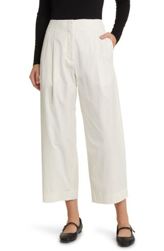 Cos + Pleated Wide Leg Twill Chino Pants