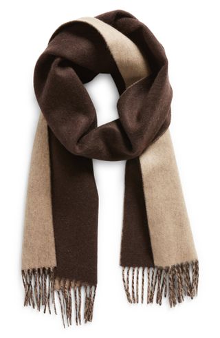 Nordstrom + Two Tone Cashmere & Wool Fringe Scarf