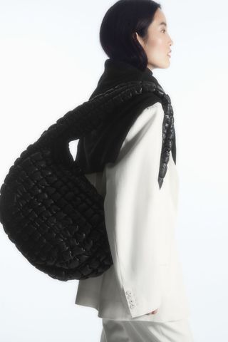 COS + Quilted Oversized Crossbody Bag – Leather