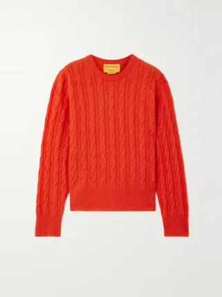 Guest in Residence + Twin Cable-Knit Cashmere Sweater