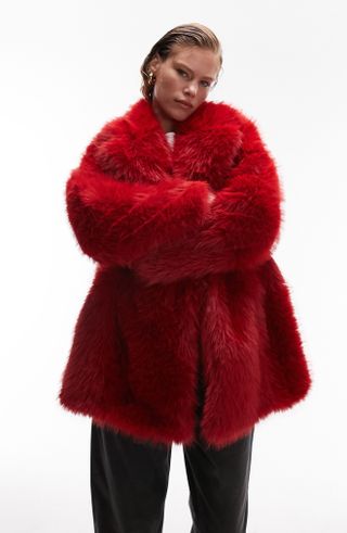 Topshop + Faux Fur Coat