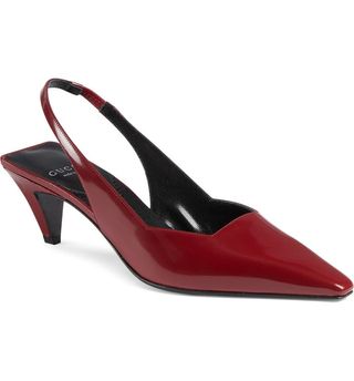 Gucci + Mallory Pointed Toe Slingback Pumps