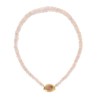 Octavia Elizabeth + Pink Opalescent Petal Necklace