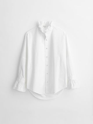 Alex Mill + Easy Ruffle Shirt in Paper Poplin