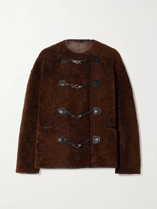 Toteme + Leather-Trimmed Shearling Jacket