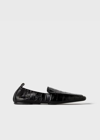 Toteme + The Travel Loafer Black Croco