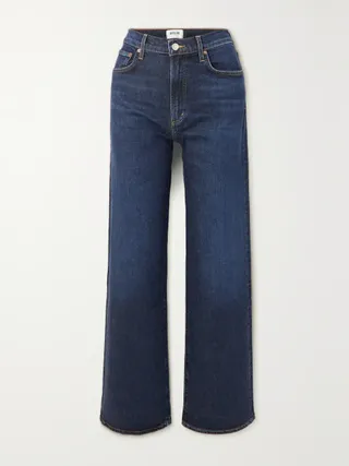 Agolde + Harper Mid-Rise Wide-Leg Organic Jeans
