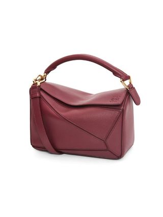 Loewe + Small Puzzle Bag in Classic Calfskin Wild Berry