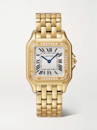 Cartier + Panthère De Cartier Medium 27mm 18-Karat Gold Diamond Watch