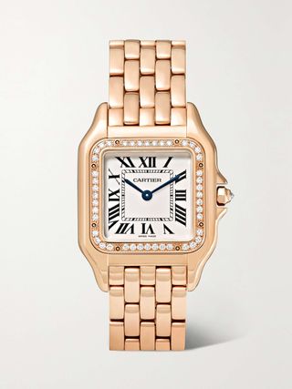 Cartier + Panthère De Cartier Medium 27mm 18-Karat Pink Gold and Diamond Watch