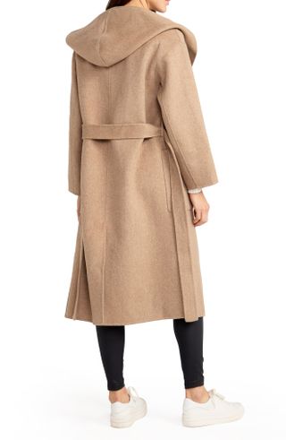 Belle and Bloom + Arcadia Oversize Belted Hooded Wool Blend Coat