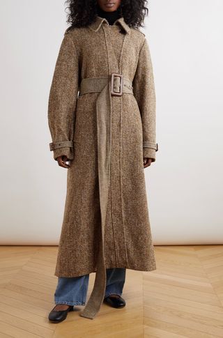 Chloé + Belted Wool-Blend Tweed Coat