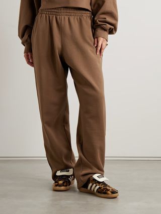 Wardrobe.NYC + + Hailey Bieber Cotton-Jersey Wide-Leg Sweatpants