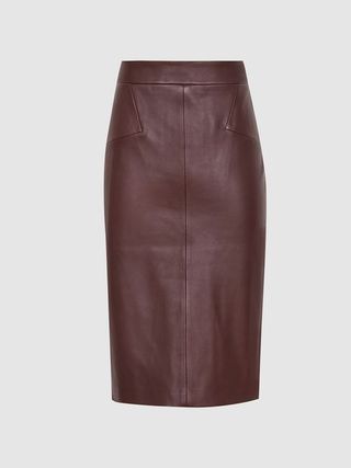 Reiss + Berry Reagan Leather Pencil Skirt