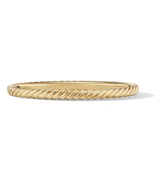 David Yurman + Sculpted Cable Bangle Bracelet in 18k Yellow Gold, 4.6mm