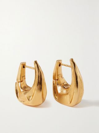 Khaite + Olivia Small Gold-Tone Hoop Earrings