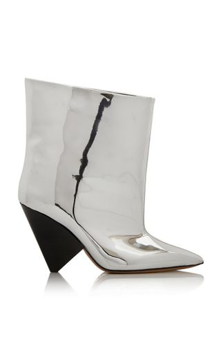 Isabel Marant + Miyako Mirrored-Leather Ankle Boots