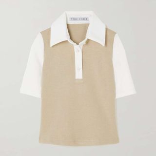 Tolu Coker + The Vanguard Two-Tone Cotton Polo Shirt