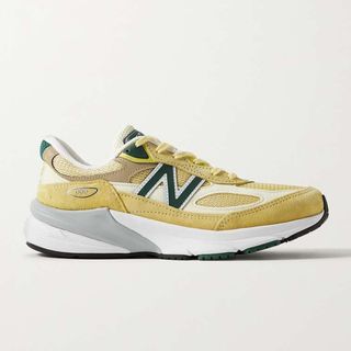 New Balance + 990v6 Leather-Trimmed Mesh and Suede Sneakers