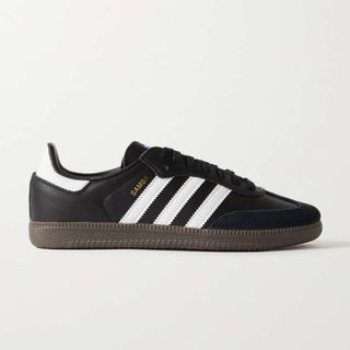 Adidas Originals + Samba OG Suede-Trimmed Leather Sneakers