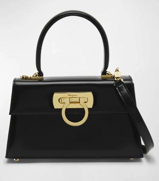Ferragamo + Creation Gancio Leather Top-Handle Bag