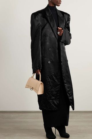 Balenciaga + Crinkled-Satin Coat