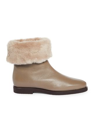 Toteme + The Off Duty Bootie With Faux Fur Trim