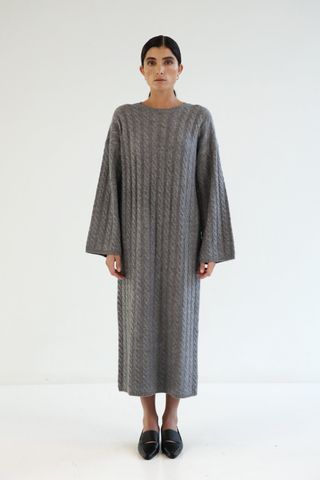 Almada Label + Noma Cable Knit Dress in Grey