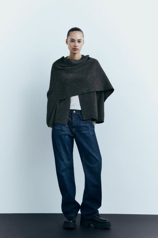 Zara + Crop Knit Coat