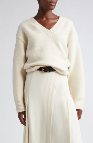 Toteme + Wool and Cashmere V-Neck Sweater