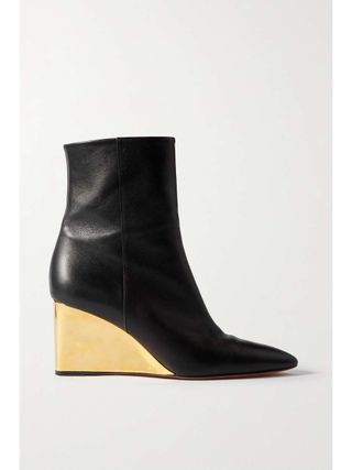 Chloé + Rebecca Leather Wedge Ankle Boots
