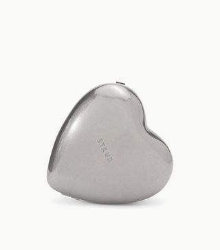 Staud + Metal Heart Clutch in Silver