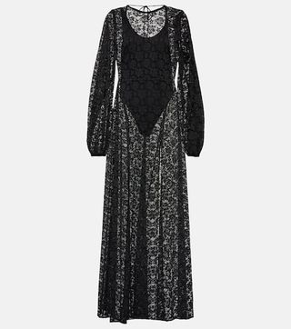 Rotate Birger Christensen + Lace Maxi Dress in Black