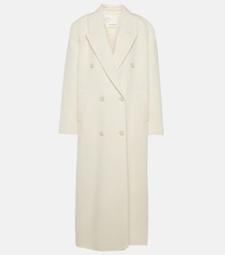 The Frankie Shop + Gaia Double Breasted Coat in White