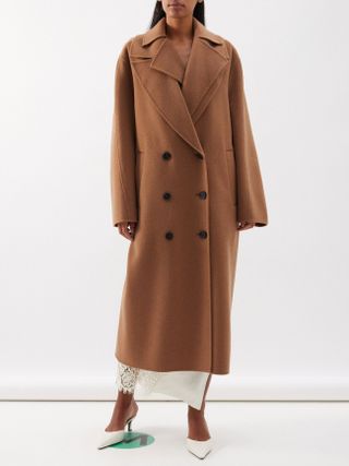 Róhe + Layered-Lapel Wool Double-Breasted Coat